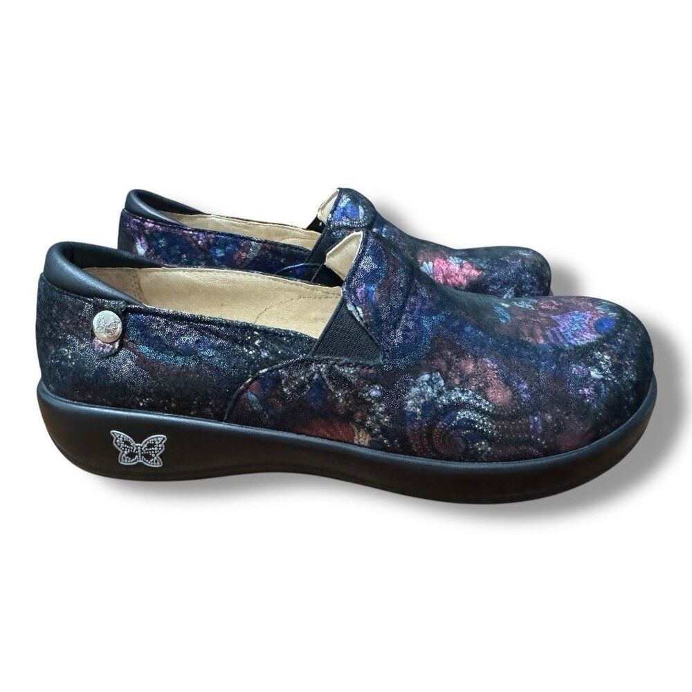 Alegria PG Lite KEL-753 Metallic Floral Leather Clogs Shoes Women’s EU 38 US 7.5